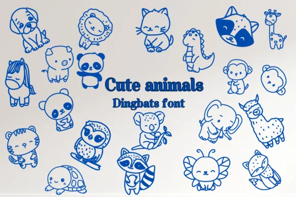 Cute Animals by Nongyao — Dingbats Font
