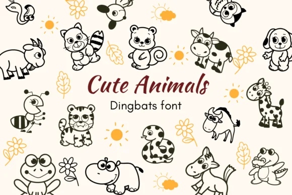 Cute Animals by Nun Sukhwan — Dingbats Font