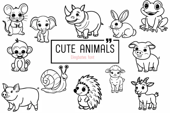 Cute Animals by Chada Art — Dingbats Font