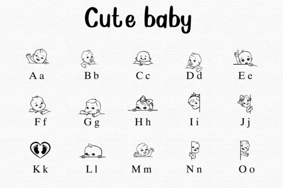 Cute Baby by Nongyao — Dingbats Font — thumbnail 2