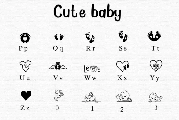 Cute Baby by Nongyao — Dingbats Font — thumbnail 3