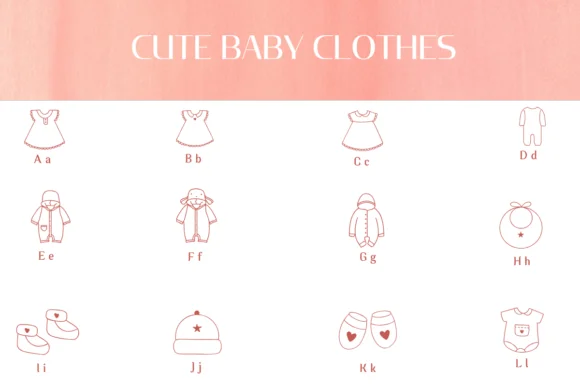 Cute Baby Clothes by Heartcraft Atelier — Dingbats Font — thumbnail 2