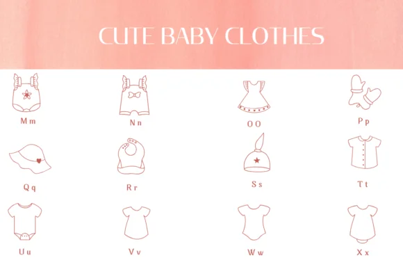Cute Baby Clothes by Heartcraft Atelier — Dingbats Font — thumbnail 3