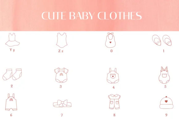 Cute Baby Clothes by Heartcraft Atelier — Dingbats Font — thumbnail 4