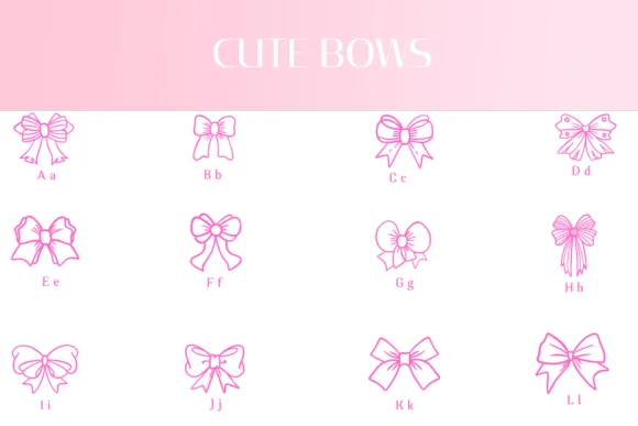 Cute Bows by Heartcraft Atelier — Dingbats Font — thumbnail 2