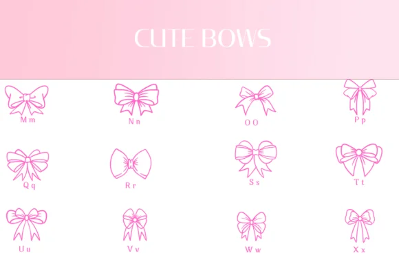 Cute Bows by Heartcraft Atelier — Dingbats Font — thumbnail 3