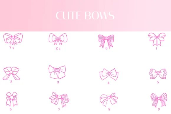 Cute Bows by Heartcraft Atelier — Dingbats Font — thumbnail 4