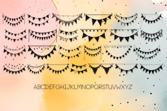 Cute Bunting Banners by MOMAT THIRTYONE — Dingbats Font — thumbnail 2