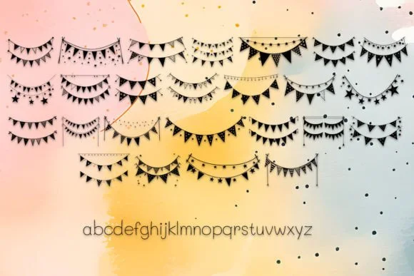 Cute Bunting Banners by MOMAT THIRTYONE — Dingbats Font — thumbnail 3