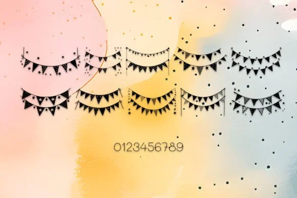 Cute Bunting Banners by MOMAT THIRTYONE — Dingbats Font — thumbnail 4