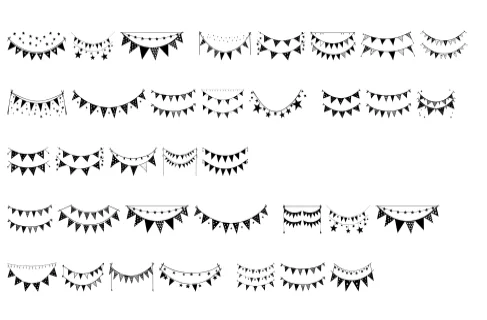 Cute Bunting Banners by MOMAT THIRTYONE — Dingbats Font — thumbnail 6
