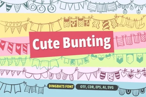 Cute Bunting by onoborgol — Dingbats Font
