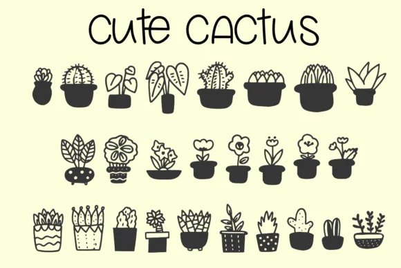 Cute Cactus by Foam-Design Store — Dingbats Font