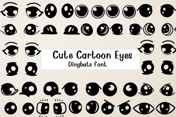 Cute Cartoon Eyes by Nongyao — Dingbats Font