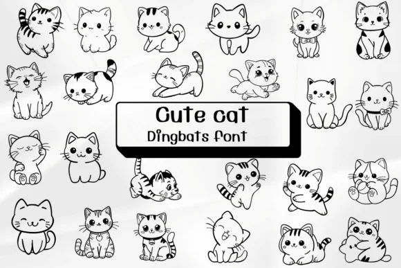 Cute Cat by Ketsarin — Dingbats Font
