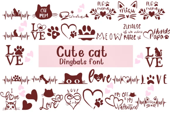 Cute Cat by Nongyao — Dingbats Font