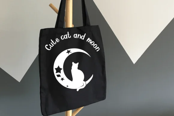 Cute Cat and Moon by Nongyao — Dingbats Font — thumbnail 6