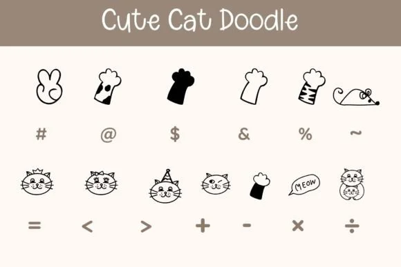 Cute Cat Doodle by Pui Art — Dingbats Font — thumbnail 8