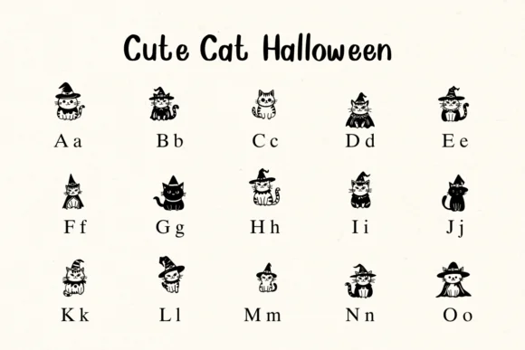 Cute Cat Halloween by Nongyao — Dingbats Font — thumbnail 2