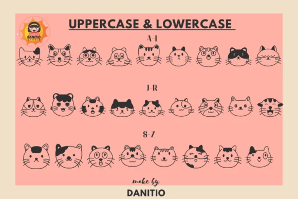 Cute Cats by danita.kukkai — Dingbats Font — thumbnail 2