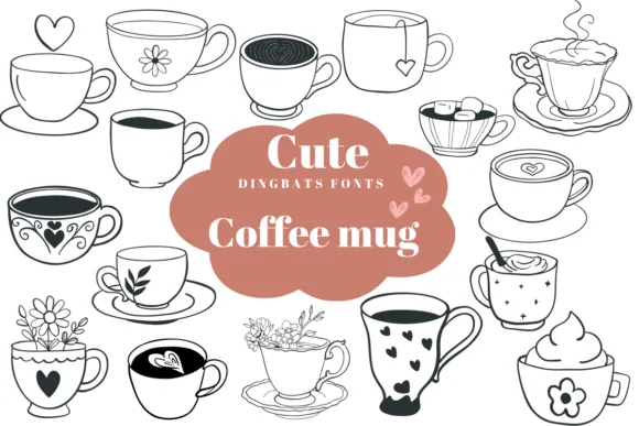 Cute Coffee Mug by Suphitchaya — Dingbats Font