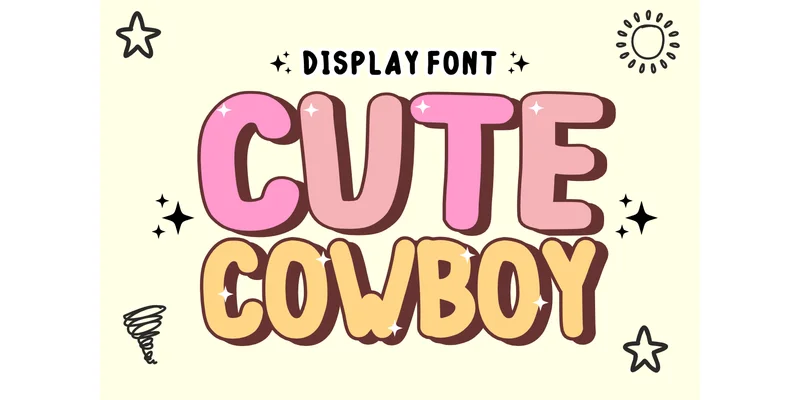 Cute Cowboy Font by anamalmusyaffaCreative by anamalmusyaffaCreative β Display Font