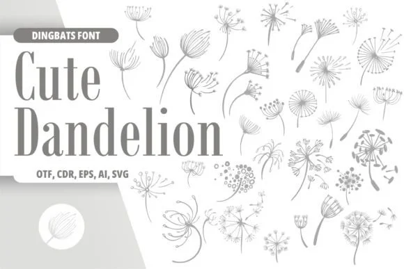 Cute Dandelion by Onoborgol — Dingbats Font
