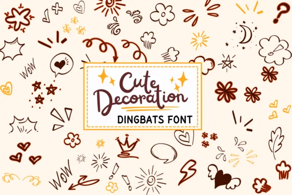 Cute Decoration by PraewDesigns — Dingbats Font