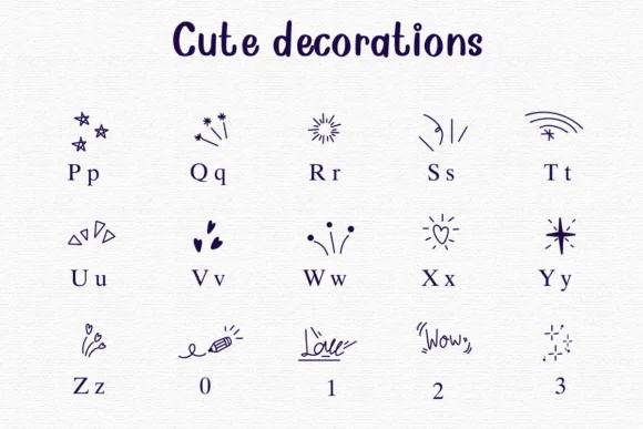 Cute Decorations by Nongyao — Dingbats Font — thumbnail 3