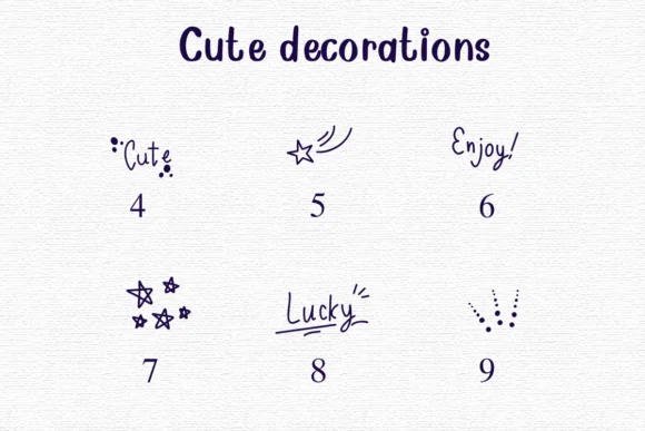 Cute Decorations by Nongyao — Dingbats Font — thumbnail 4