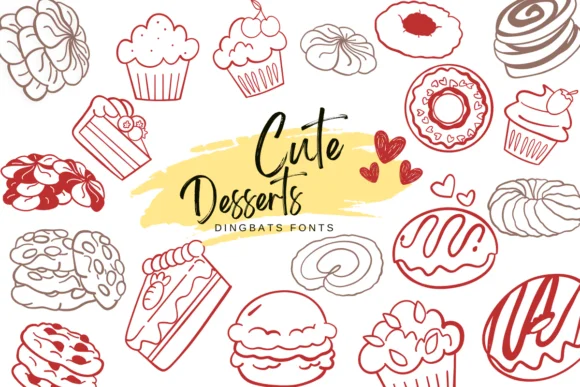 Cute Desserts by Suphitchaya — Dingbats Font