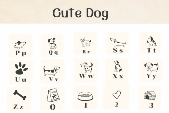 Cute Dog by Ketsarin — Dingbats Font — thumbnail 3
