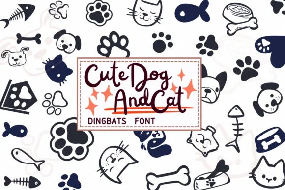 Cute Dog and Cat by PraewDesigns — Dingbats Font