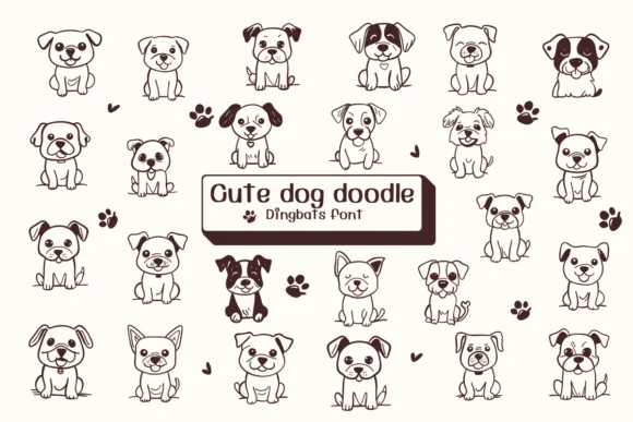 Cute Dog Doodle by Ketsarin — Dingbats Font