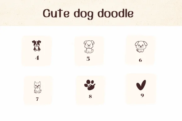 Cute Dog Doodle by Ketsarin — Dingbats Font — thumbnail 4