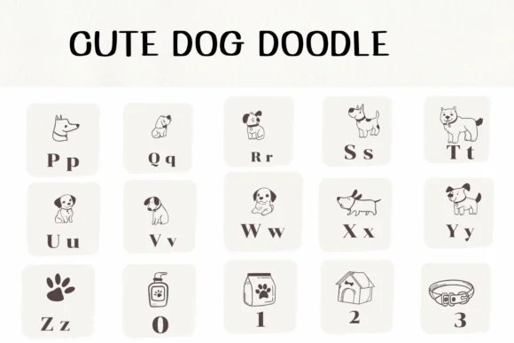 Cute Dog Doodle by Ketsarin — Dingbats Font — thumbnail 3
