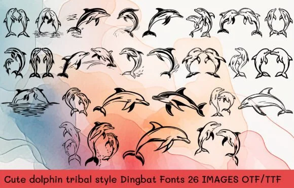 Cute Dolphin by MOMAT THIRTYONE — Dingbats Font