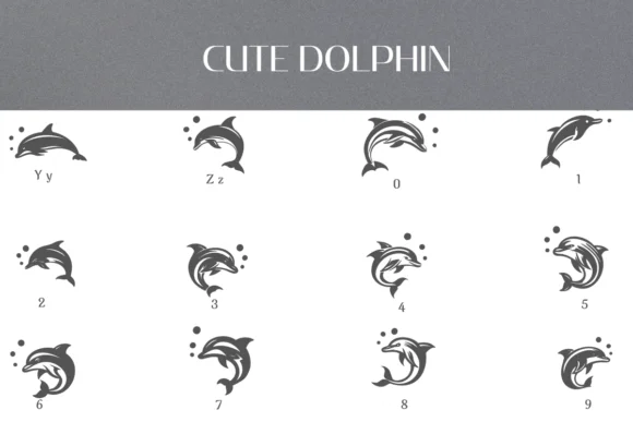 Cute Dolphin by Heartcraft Atelier — Dingbats Font — thumbnail 4
