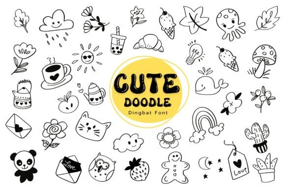 Cute Doodle by Pui Art — Dingbats Font