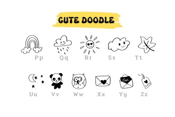 Cute Doodle by Pui Art — Dingbats Font — thumbnail 3