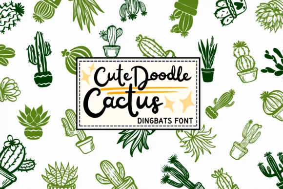 Cute Doodle Cactus by PraewDesigns — Dingbats Font