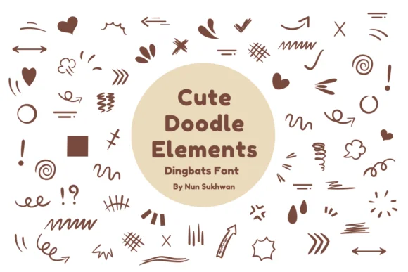 Cute Doodle Elements by Nun Sukhwan — Dingbats Font