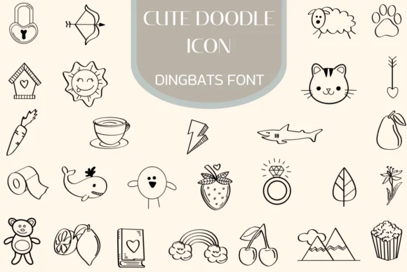 Cute Doodle Icons by Heartcraft Atelier — Dingbats Font
