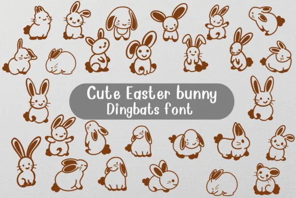 Cute Easter Bunny by Nongyao — Dingbats Font