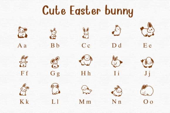 Cute Easter Bunny by Nongyao — Dingbats Font — thumbnail 2