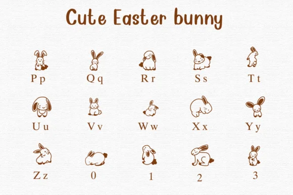 Cute Easter Bunny by Nongyao — Dingbats Font — thumbnail 3