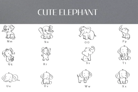 Cute Eelphant by Heartcraft Atelier — Dingbats Font — thumbnail 3