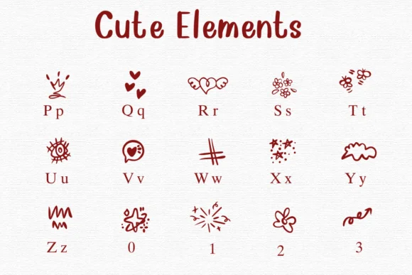 Cute Elements by Nongyao — Dingbats Font — thumbnail 3