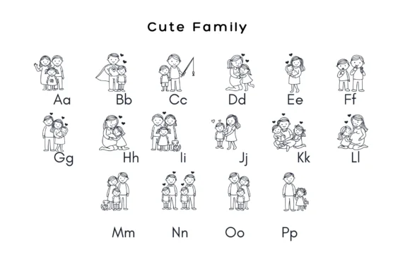 Cute Family Doodles by Pui Art — Dingbats Font — thumbnail 6