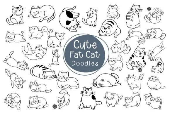 Cute Fat Cat by Pui Art — Dingbats Font